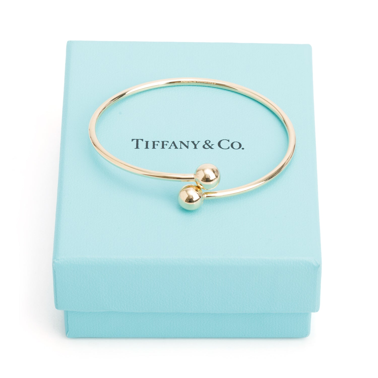 Tiffany & Co. 18k Yellow Gold Hardwear Ball Bypass Bracelet w/ Box