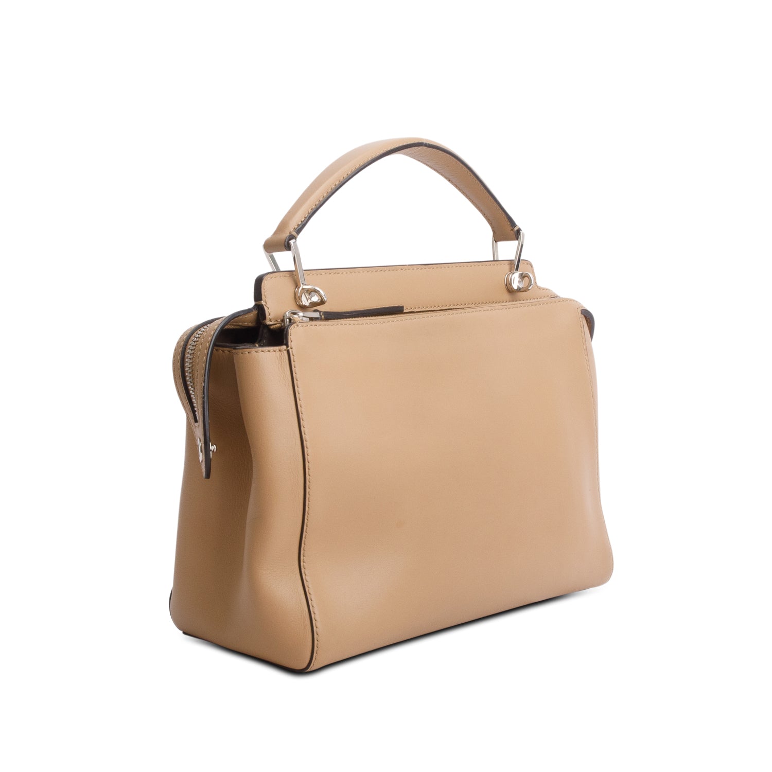 Fendi Brown Vitello Baltico Dolce DotCom Satchel w/ Strap