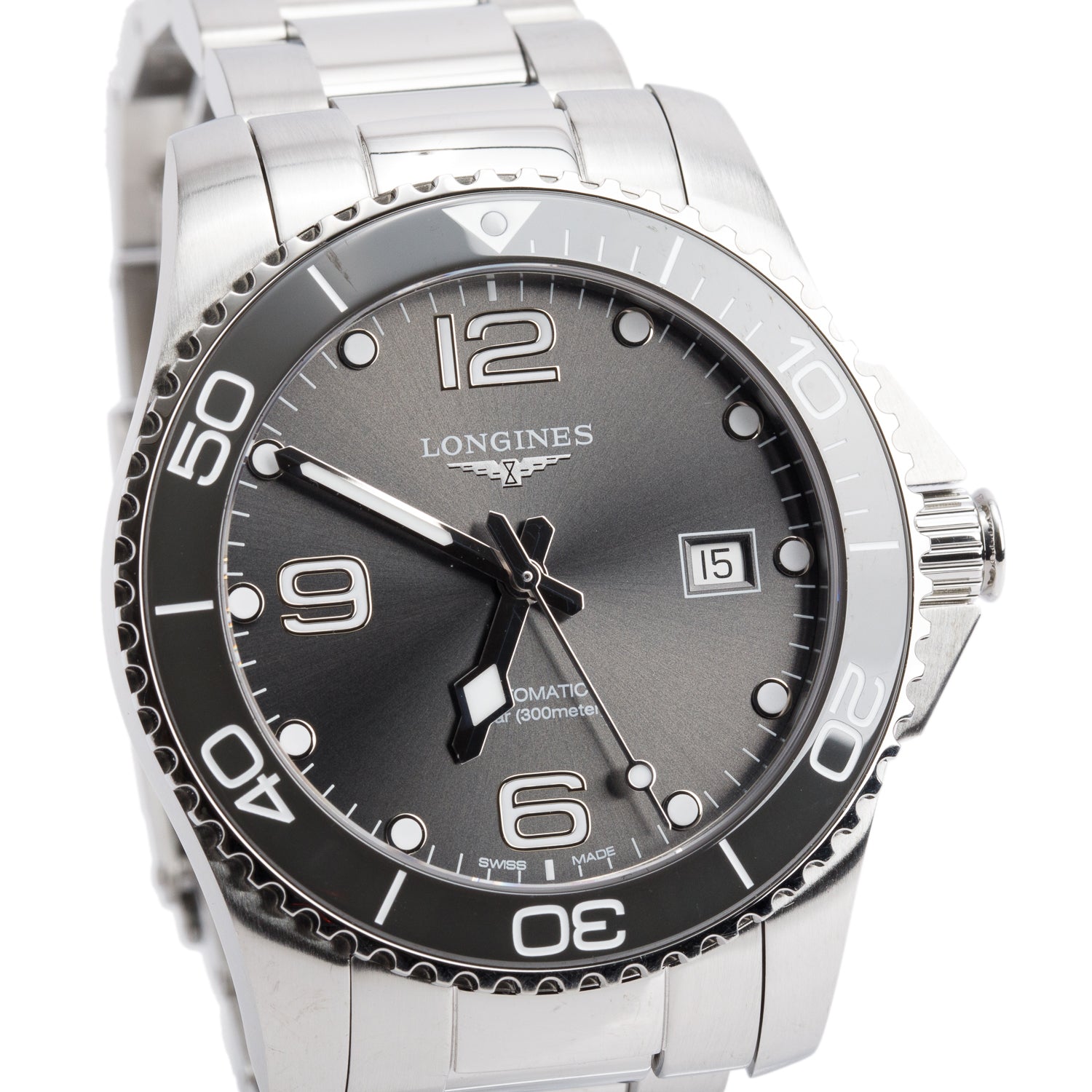 Longines 2024 Stainless Steel HydroConquest 41 MM Automatic Watch Black Dial w/ Box & Papers