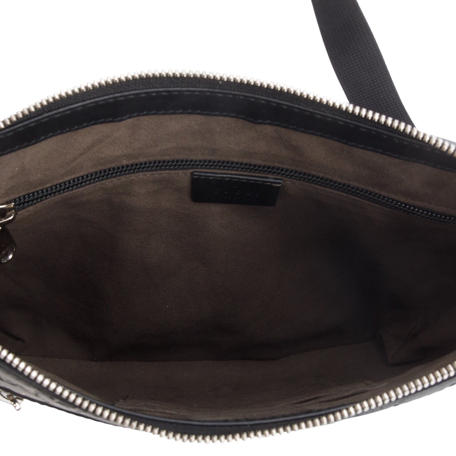Gucci Black Signature Small Flat Messenger Bag