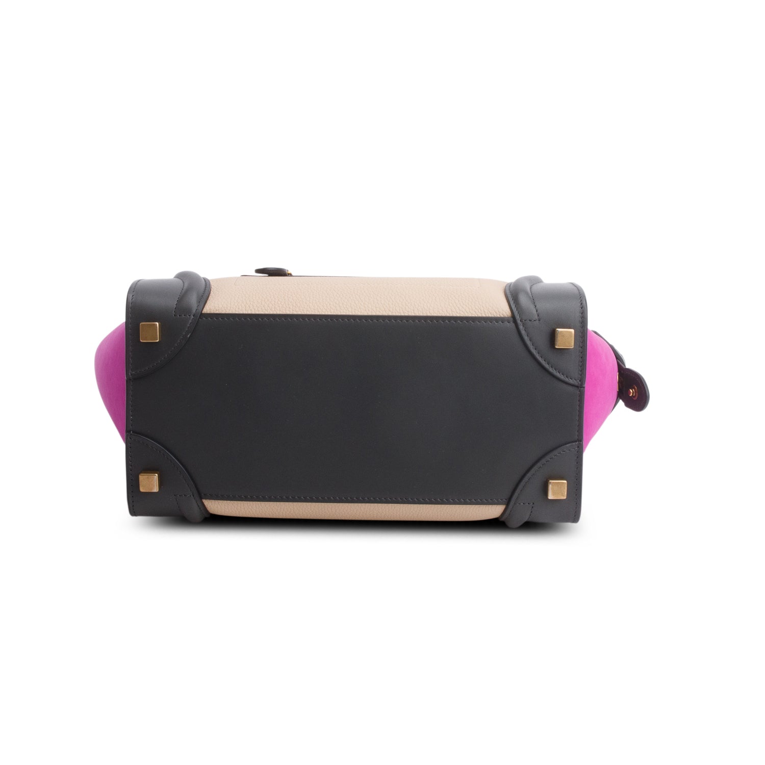 Celine Tri-Color Baby Grained Calfskin Nubuck Micro Luggage Tote