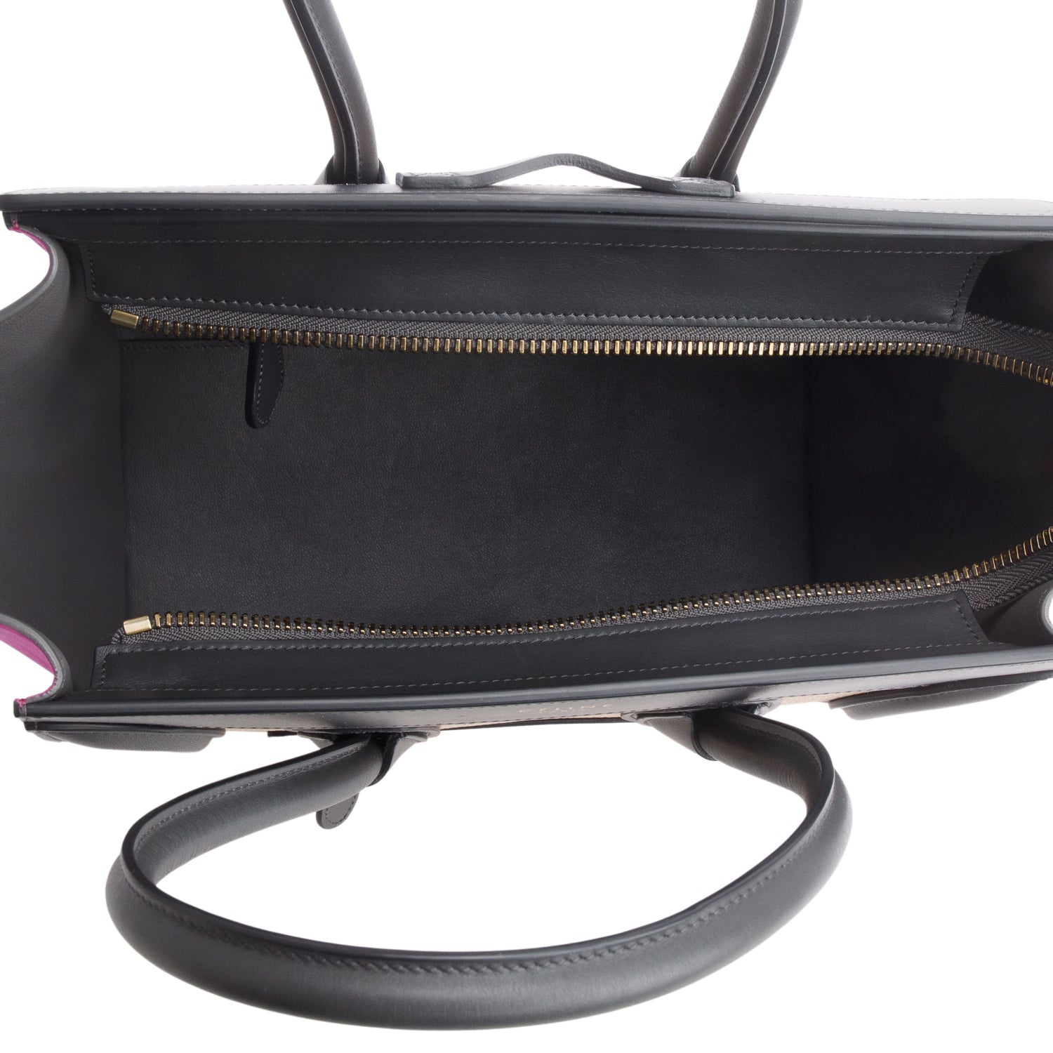 Celine Tri-Color Baby Grained Calfskin Nubuck Micro Luggage Tote