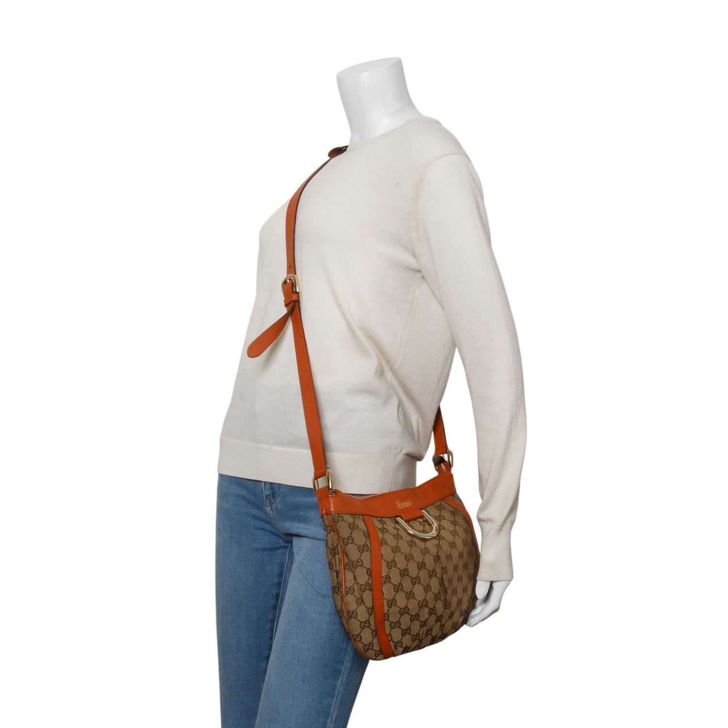 Gucci Monogram Small Abbey D Ring Crossbody Bag