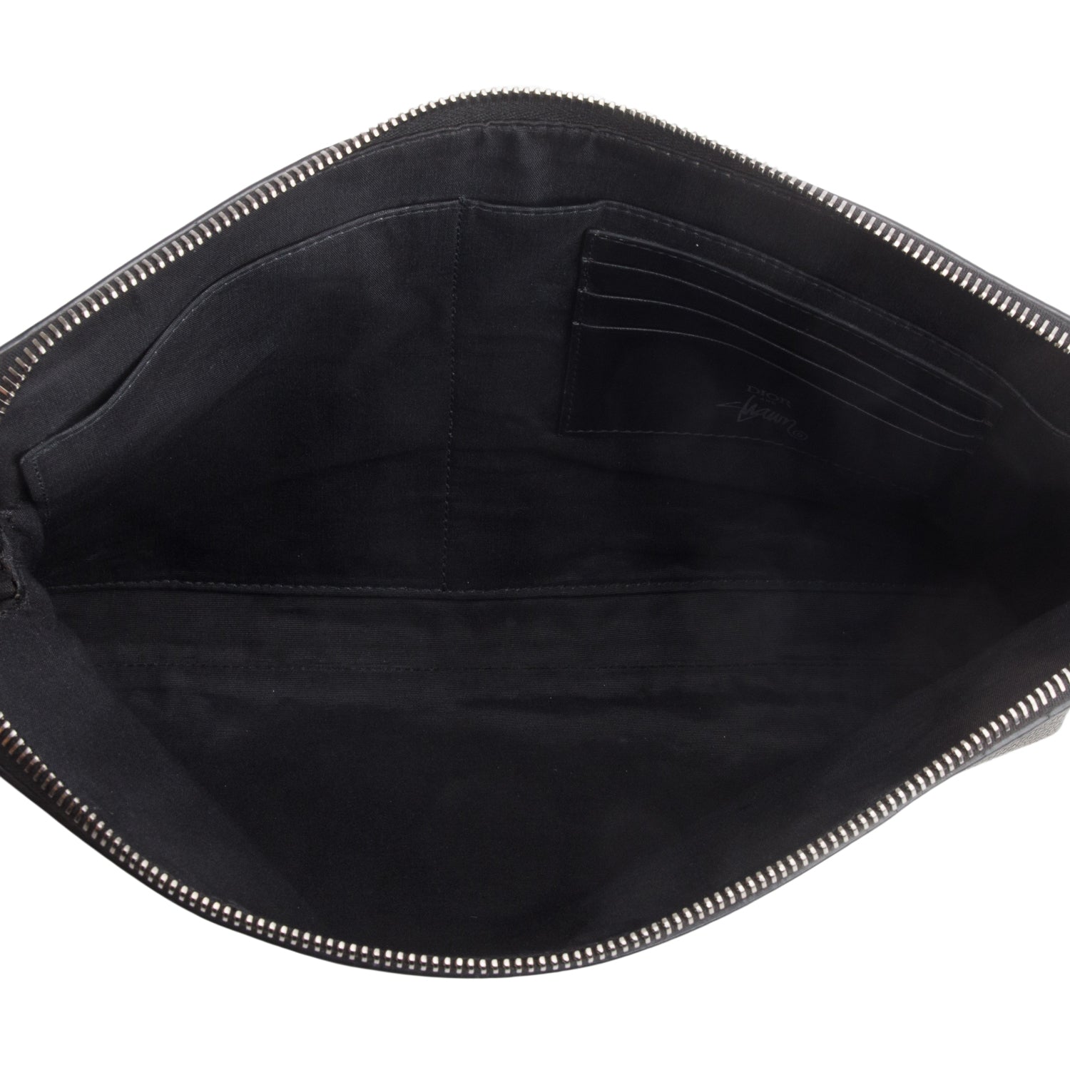 Christian Dior x Shawn Stussy 2020 Black Calfskin Zip Pouch