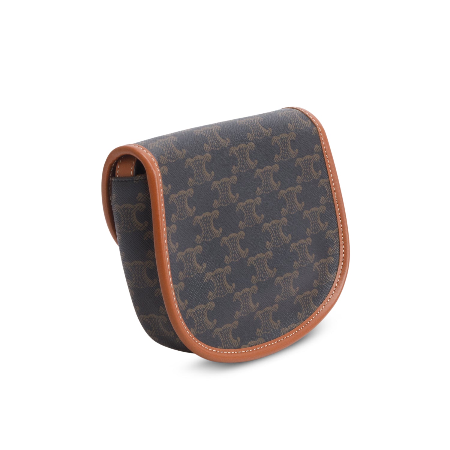 Celine 2023 Canvas Calfskin Triomphe Mini Besace