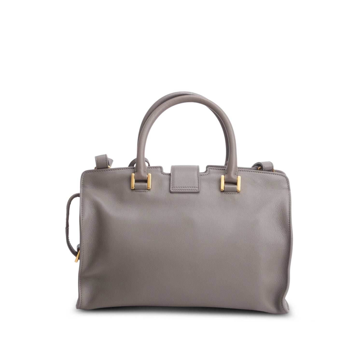Saint Laurent Grey Calfskin Leather Baby Cabas Tote Bag w/ Strap