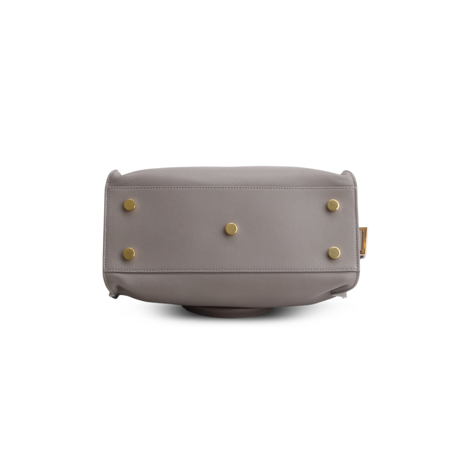 Saint Laurent Grey Calfskin Leather Baby Cabas Tote Bag w/ Strap