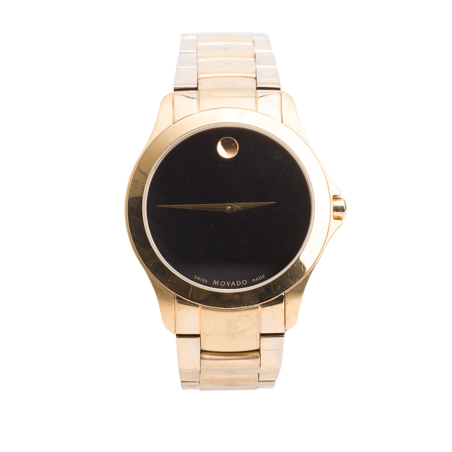 Movado 2022 Gold Plated Stainless Steel Museum 40 MM Quartz Watch Black Dial w/ Box & Papers