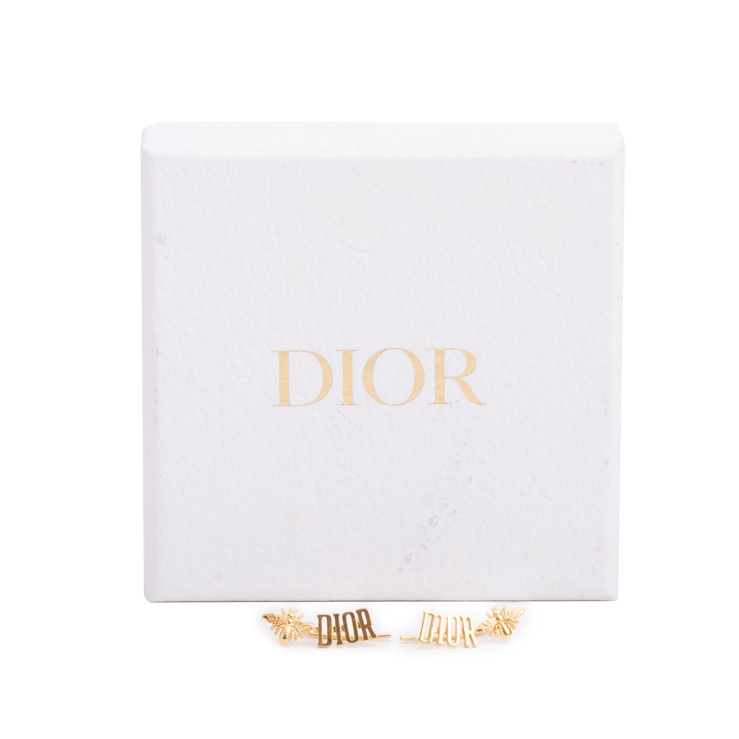 Christian Dior Gold-Plated Metal J'Adior Bee Hook Earrings w/ Box