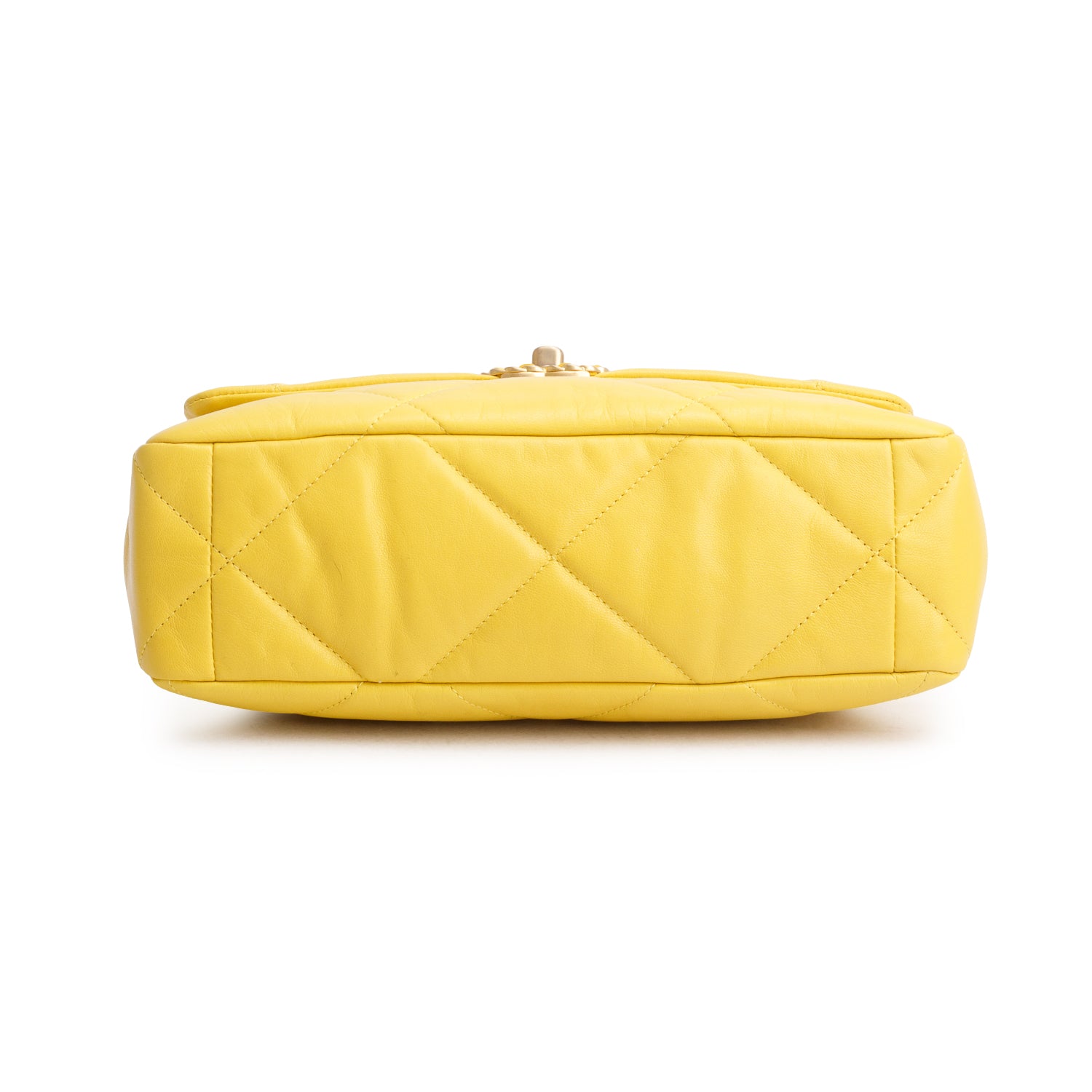 Chanel 2020 Yellow Lambskin Quilted Large 19 Flap Bag