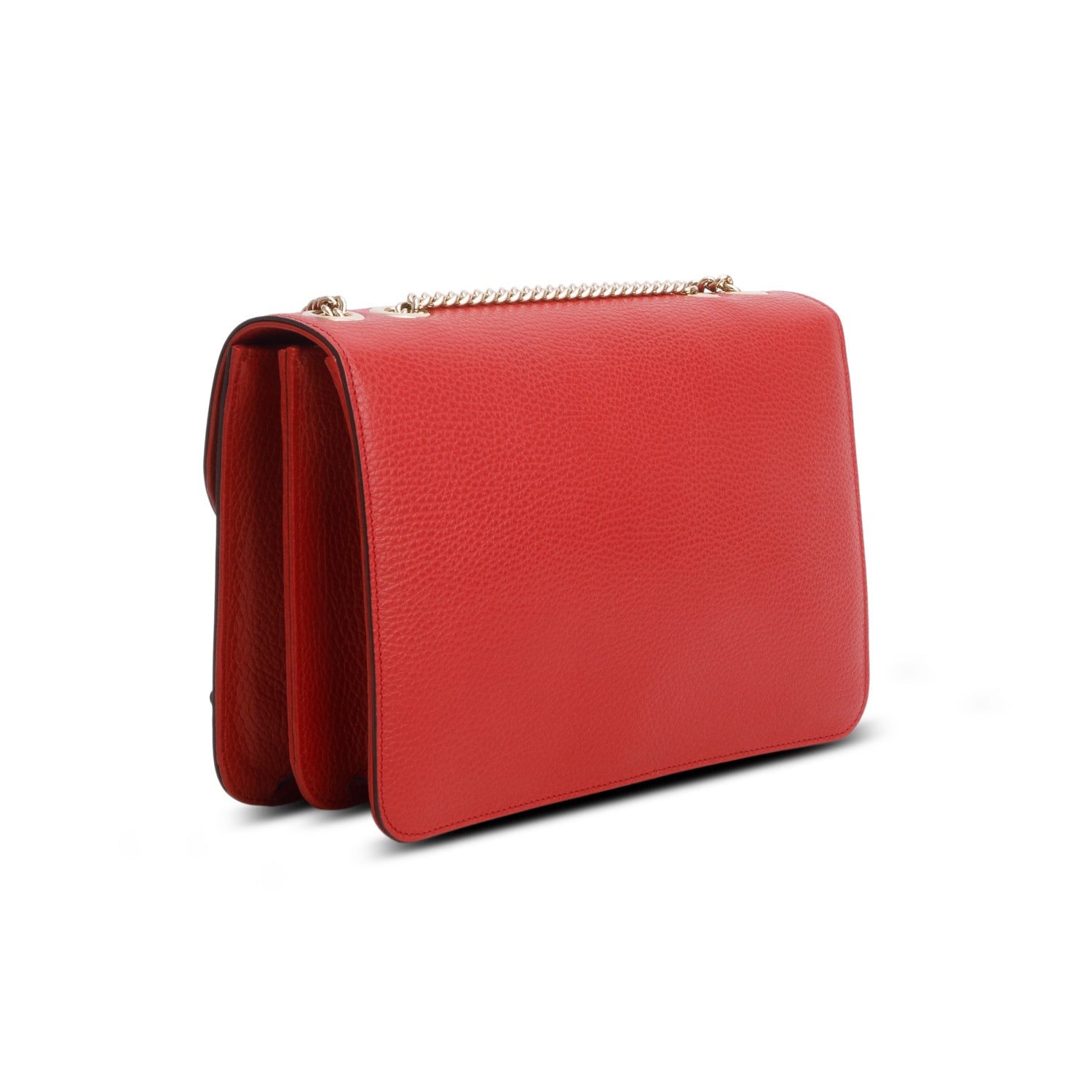 Gucci Red Dollar Calfskin Medium Interlocking GG Shoulder Bag w/ Box