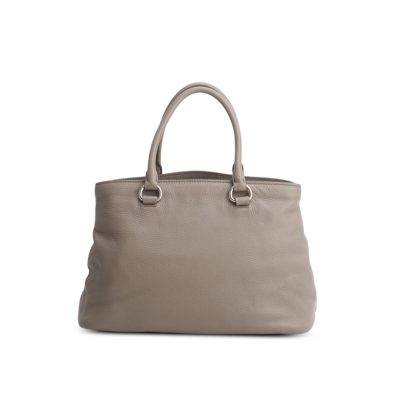 Prada Taupe Vitello Daino Convertible Tote w/ Strap