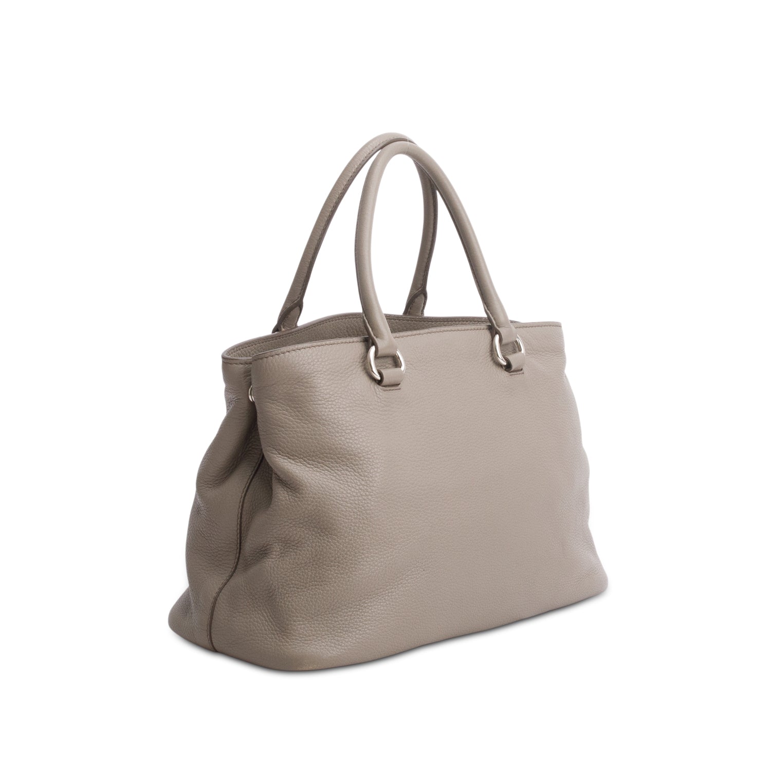 Prada Taupe Vitello Daino Convertible Tote w/ Strap