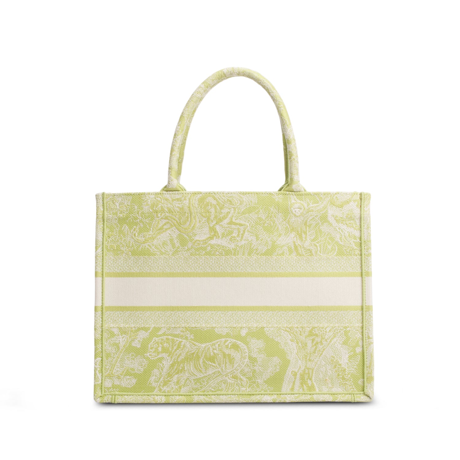 Christian Dior 2021 Green Canvas Embroidered Medium Zodiac Toile de Jouy Book Tote w/ Authenticity Card