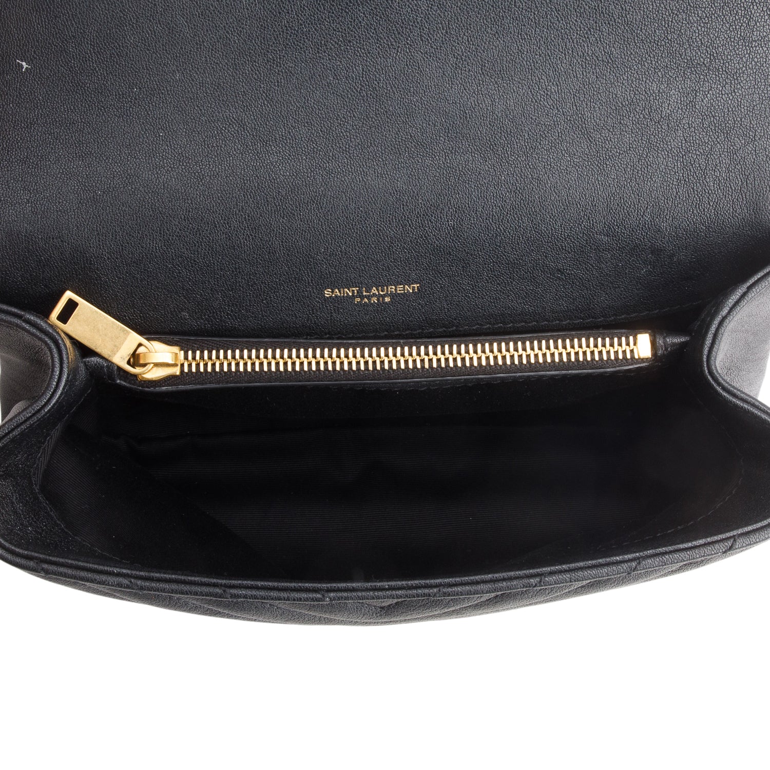 Saint Laurent 2023 Black Calfskin Matelasse Chevron Monogram Medium College Bag