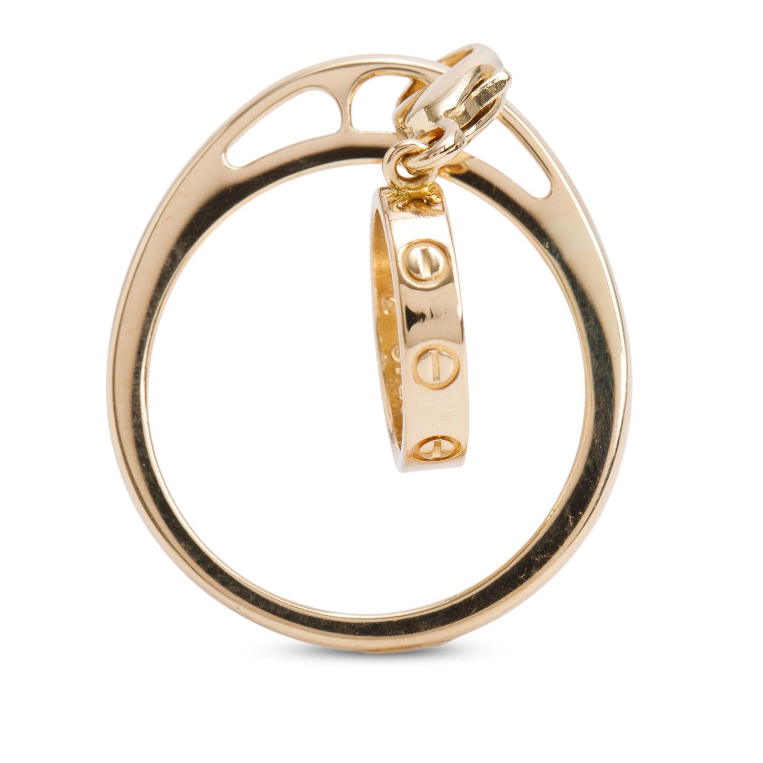 Cartier 18k Yellow Gold Love Charm Ring, Size 48 6.25 w/ Box