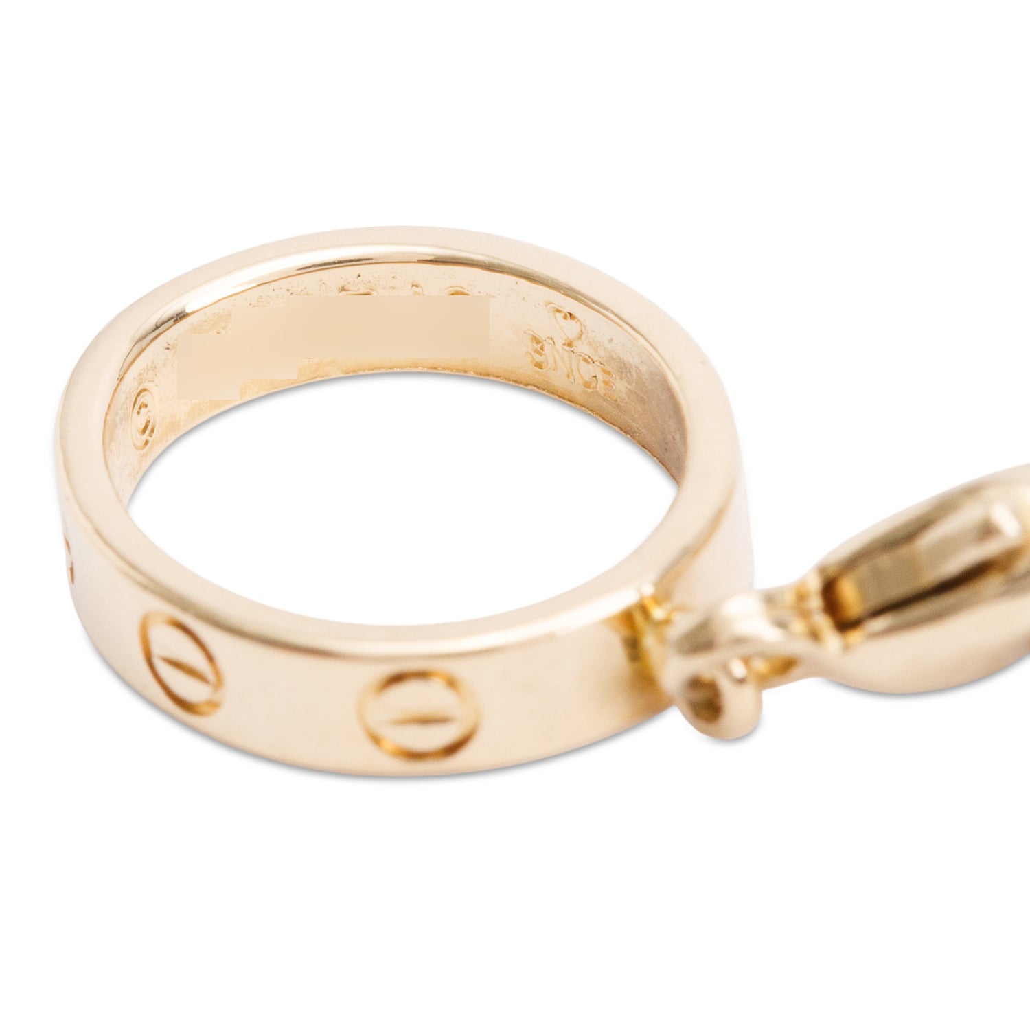 Cartier 18k Yellow Gold Love Charm Ring, Size 48 6.25 w/ Box