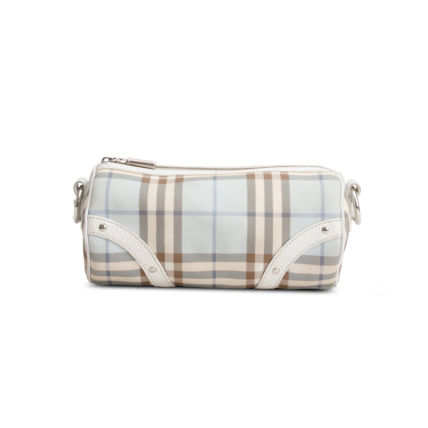 Burberry Blue Candy Nova Check Lola Barrel Bag