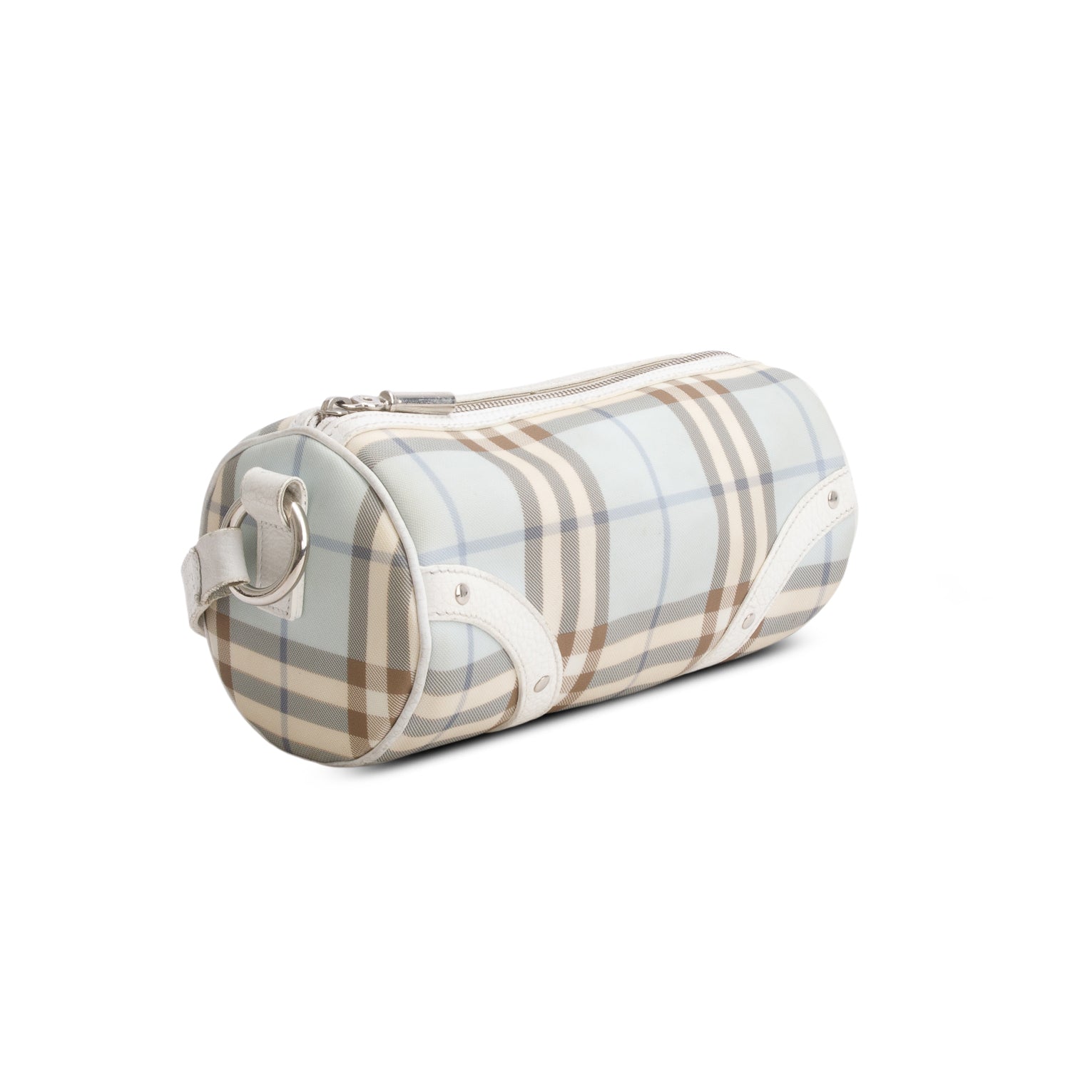 Burberry Blue Candy Nova Check Lola Barrel Bag