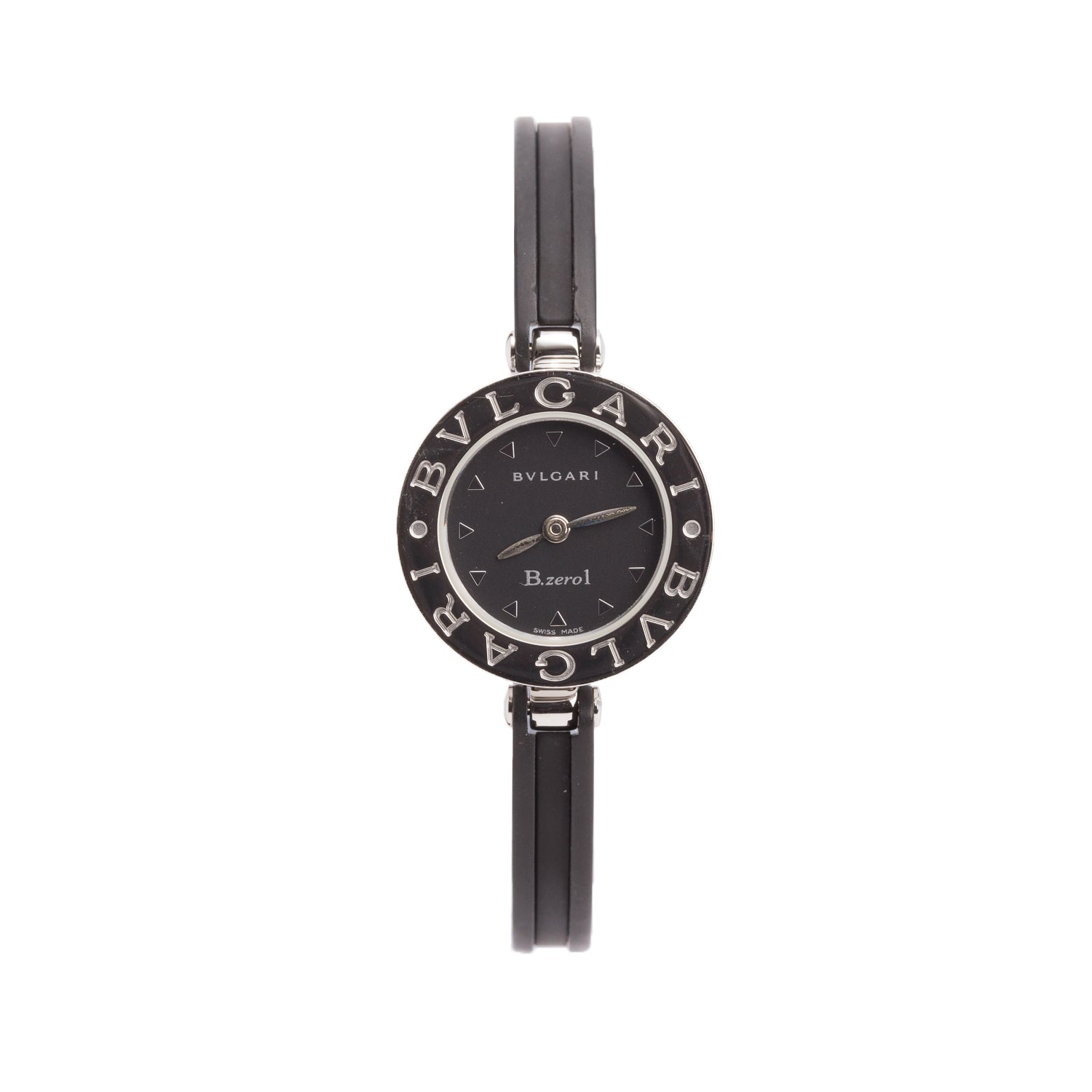 BVLGARI Stainless Steel & Black Ceramic B.Zero1 22 MM Quartz Watch Black Dial