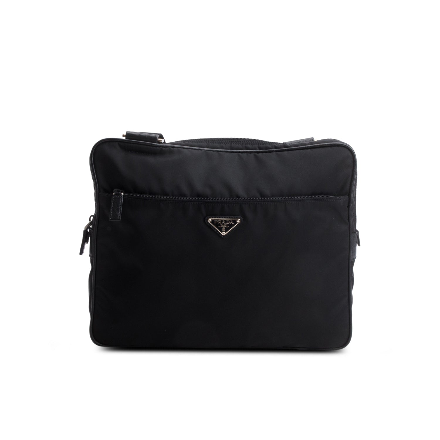 Prada Black Tessuto Nylon Vela Flat Messenger Bag