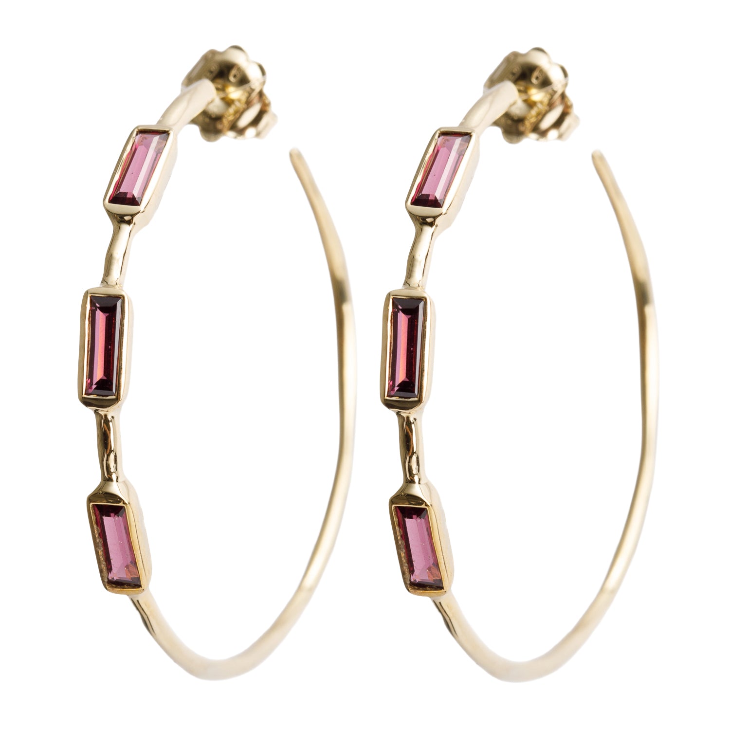 Ippolita 18k Yellow Gold Rhodolite Garnet Hoop Earrings