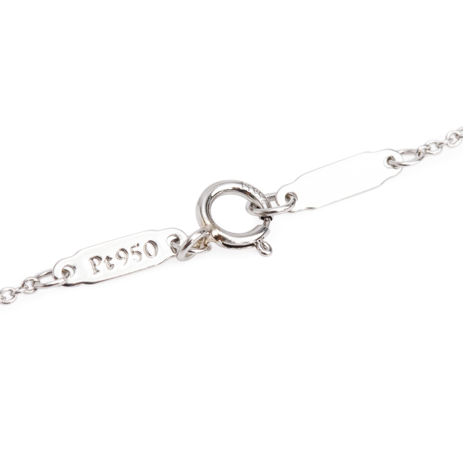 Tiffany & Co. Platinum 0.59 ct. Princess Cut Diamond Solitaire Pendant Necklace w/ Box & Diamond Certificate