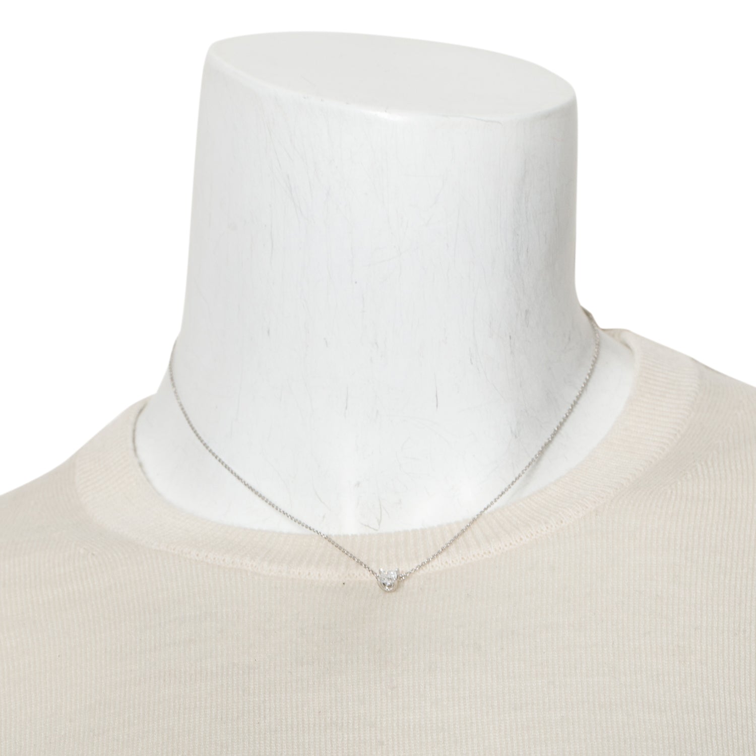 Tiffany & Co. Platinum 0.59 ct. Princess Cut Diamond Solitaire Pendant Necklace w/ Box & Diamond Certificate