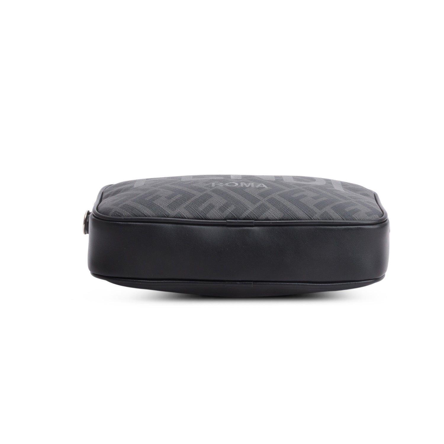 Fendi Black Leather FF Zucca Canvas Camera Case Bag