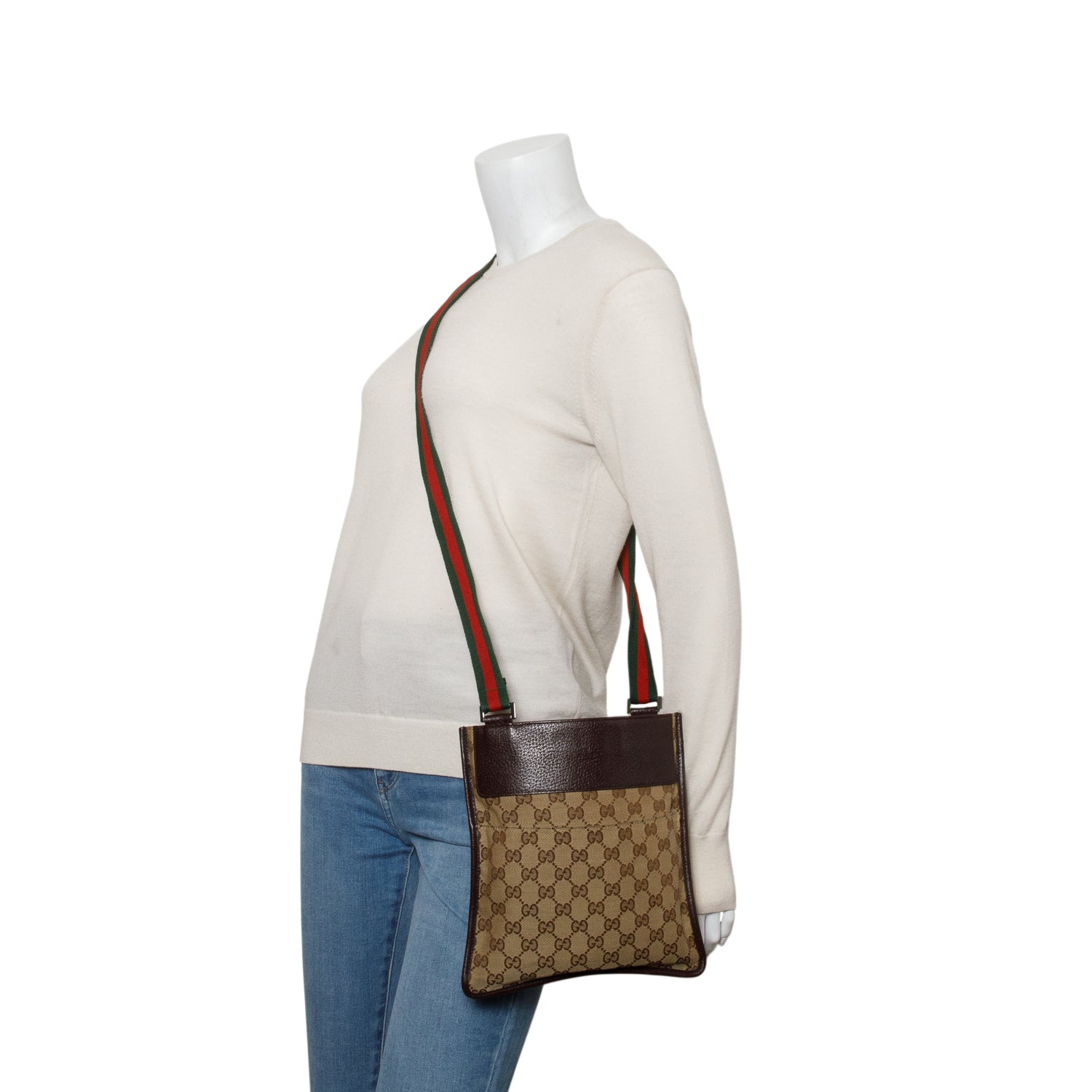 Gucci Monogram Messenger Crossbody Bag