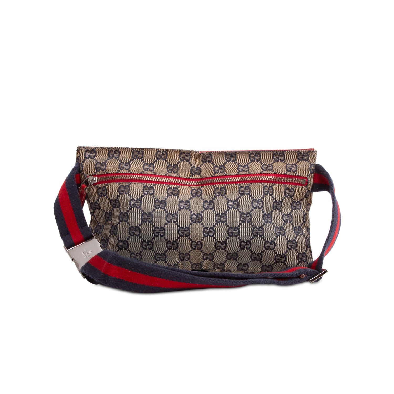 Gucci Red Monogram Web Belt Bag