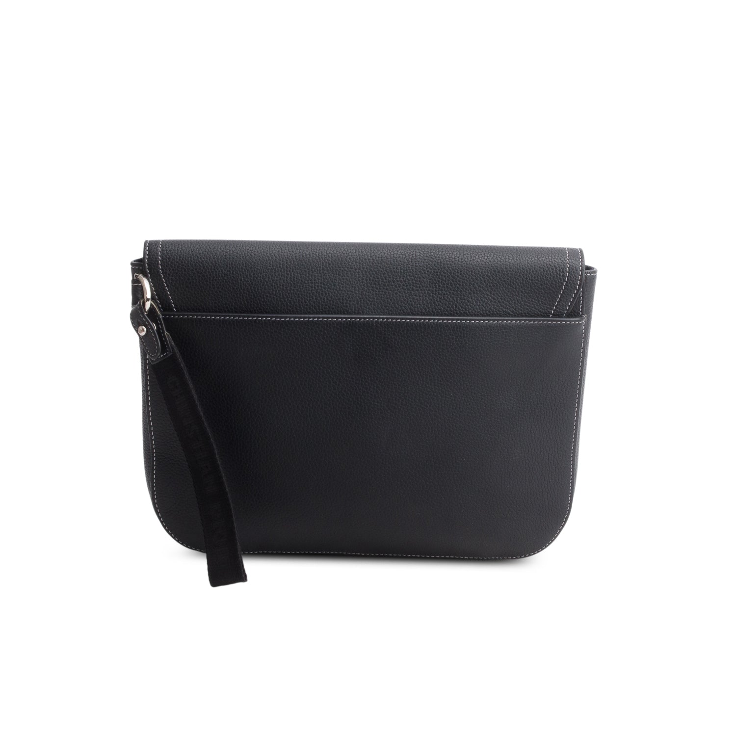 Christian Dior 2023 Black Grained Calfskin Saddle Pouch