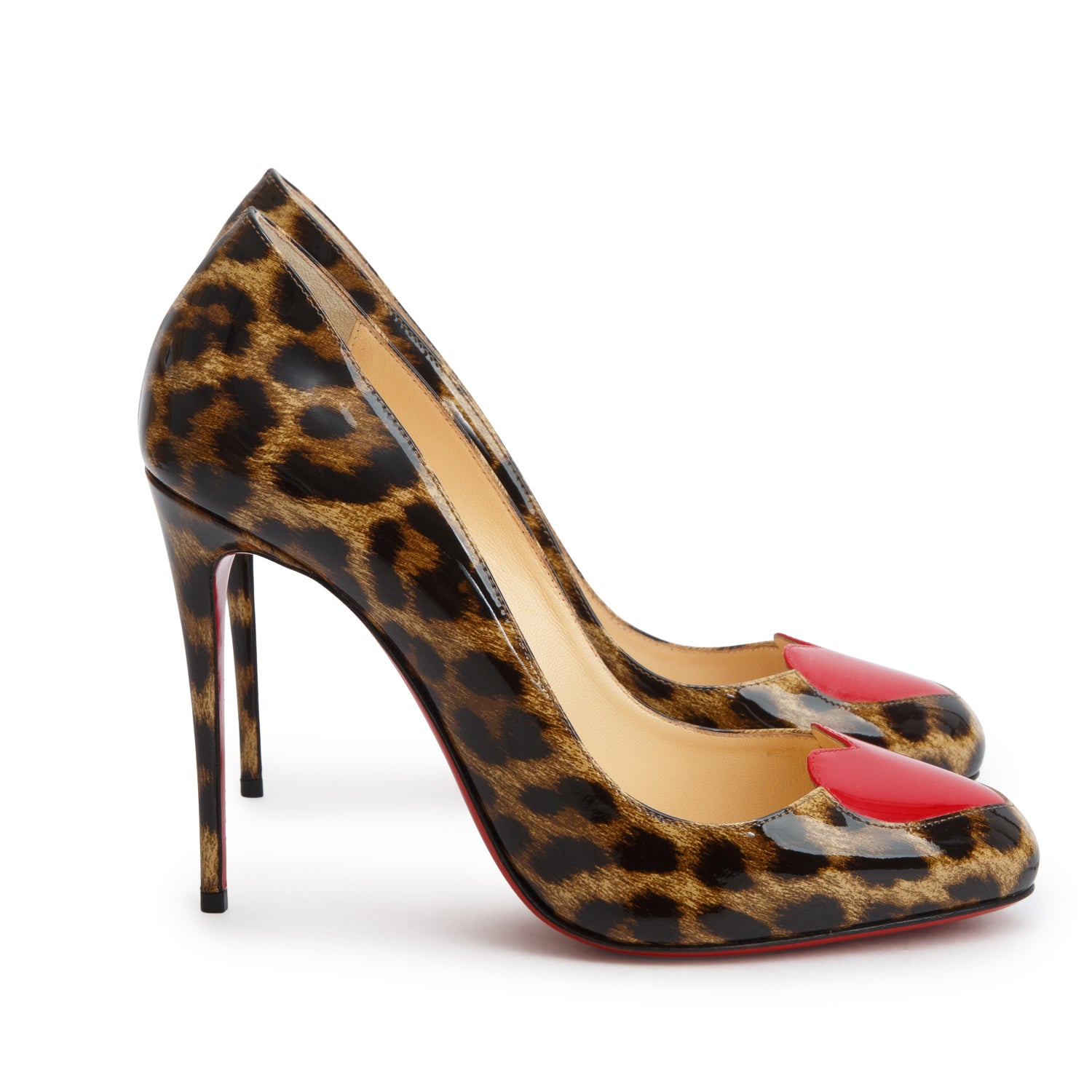 Christian Louboutin Leopard Print Patent Leather Doracora 100 Pumps, Women's Size 40 w/ Box