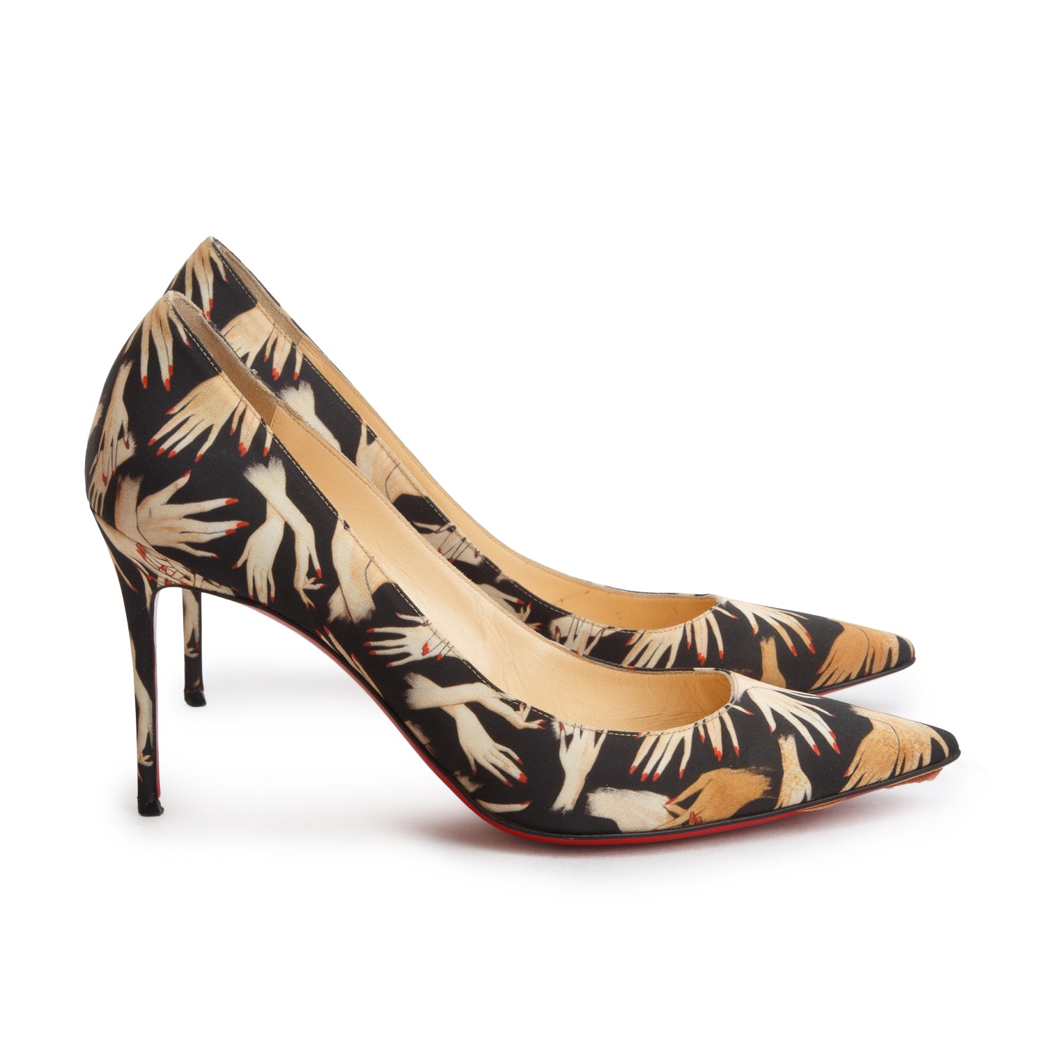 Christian Louboutin Tissu Beauty Print Decolete 554 85 Pumps, Women's Size 40 w/ Box
