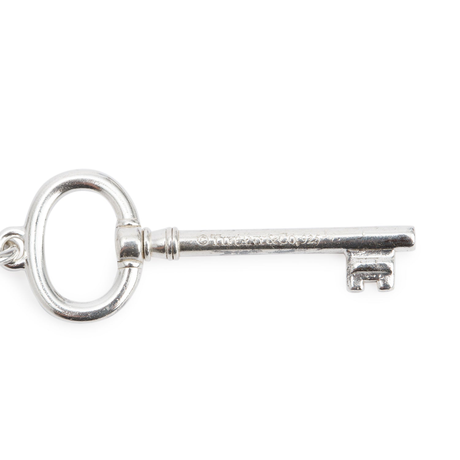 Tiffany & Co. Sterling Silver Small Oval Key Pendant Necklace
