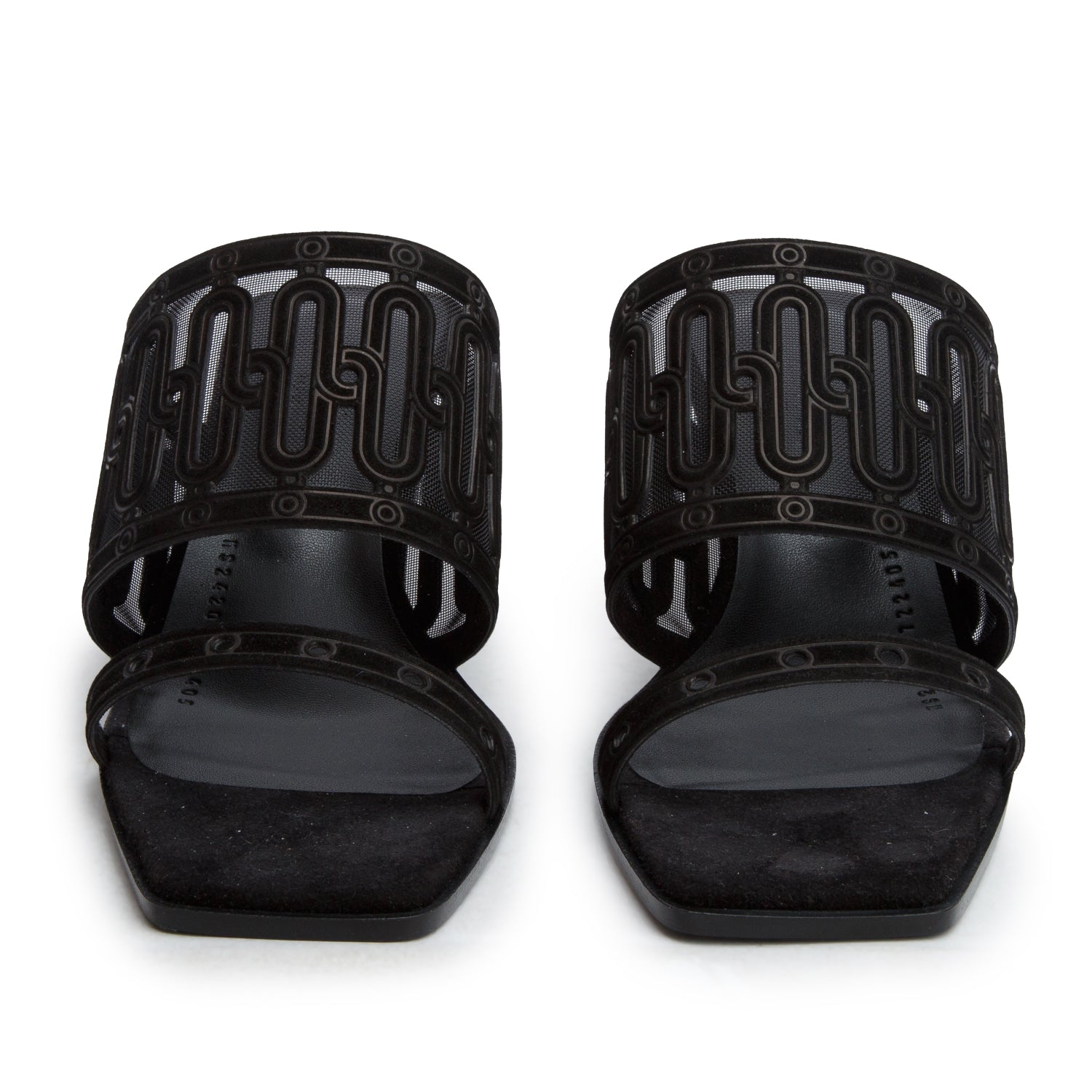 Hermes Noir Suede Goatskin Mesh Joia 55 Mule Sandals, Women's Size 40 w/ Box