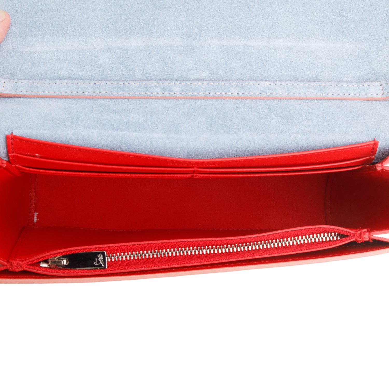 Christian Louboutin Denim Spikes Loubinthesky Paloma Clutch