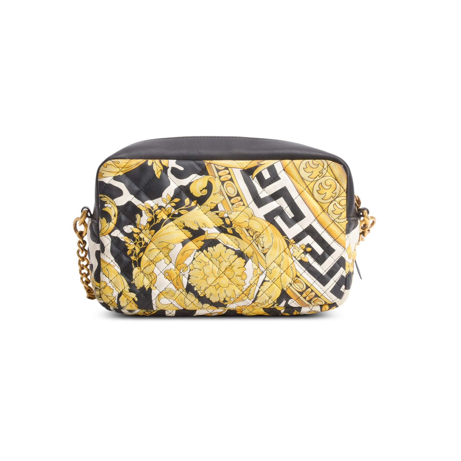 Versace Multicolor Nappa Quilted Barocco Print Small Camera Bag w/ Box