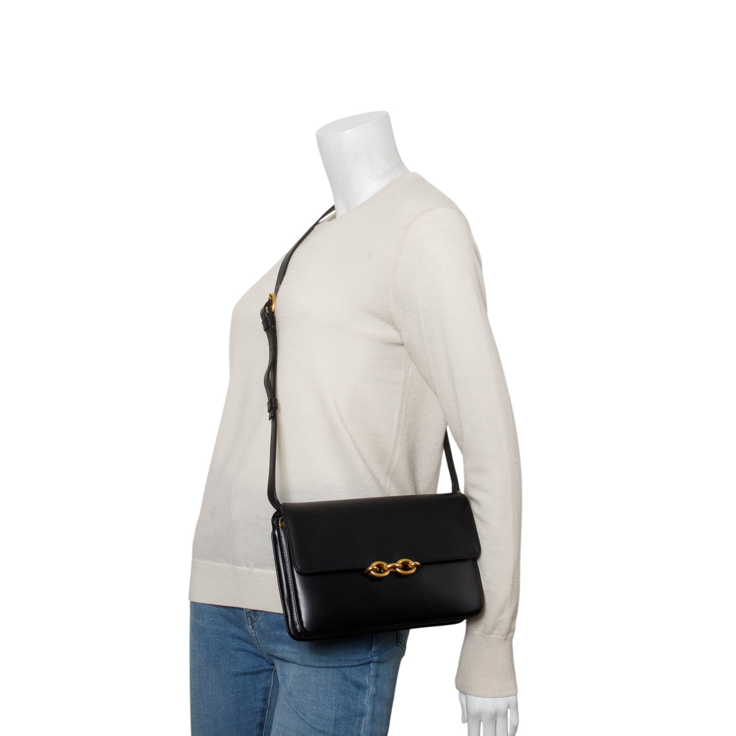 Saint Laurent Black 2020 Smooth Calfskin Le Maillon Satchel