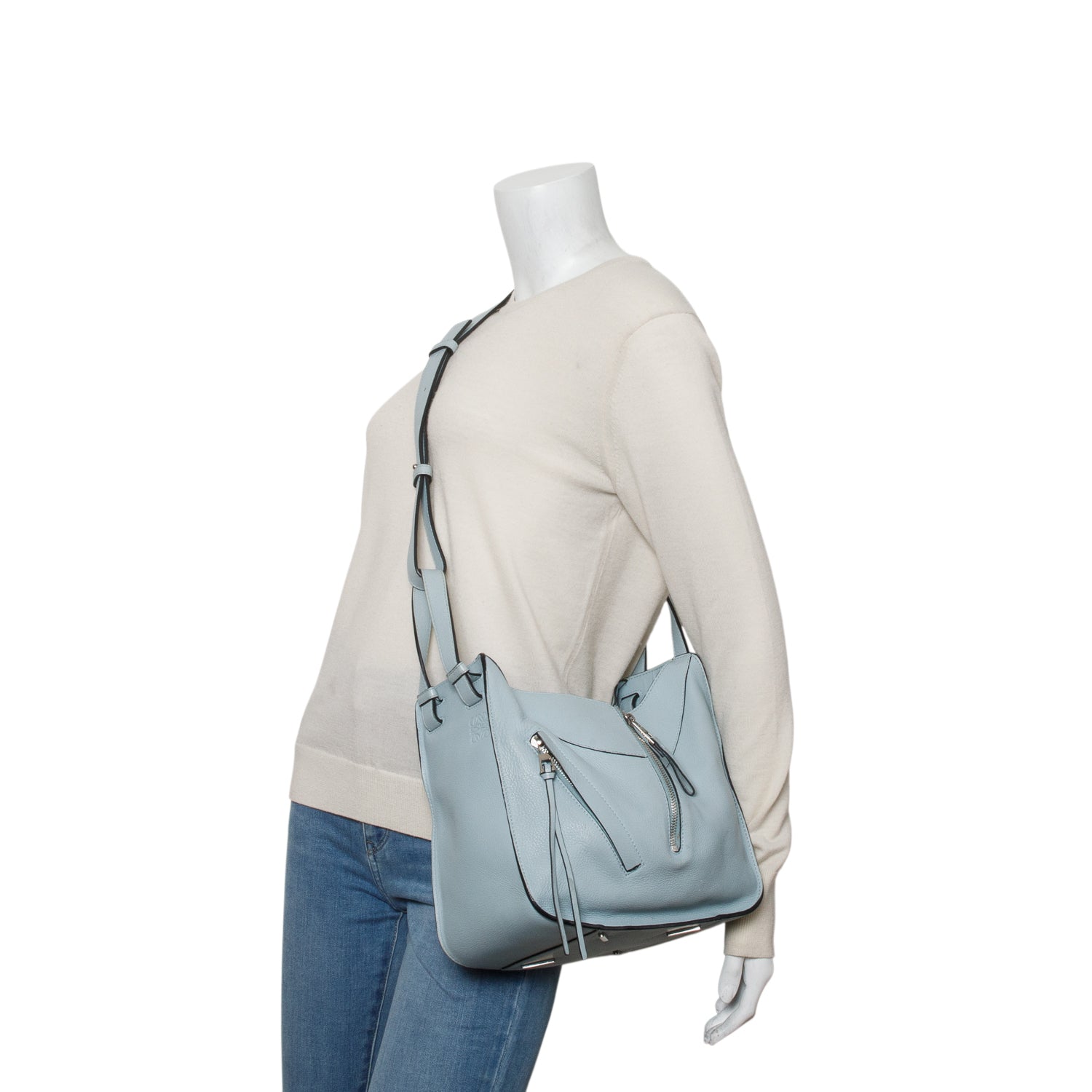 Loewe Blue Calfskin Small Hammock Shoulder Bag w/ Strap