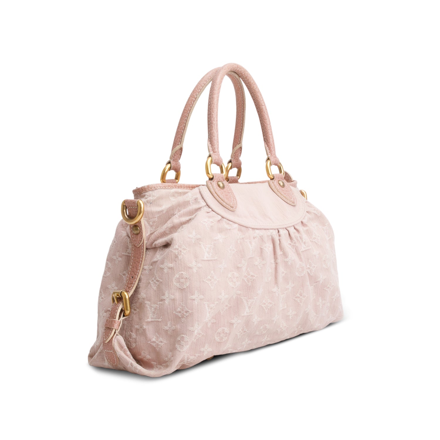 Louis Vuitton Pink Denim Monogram Neo Cabby MM w/ Strap