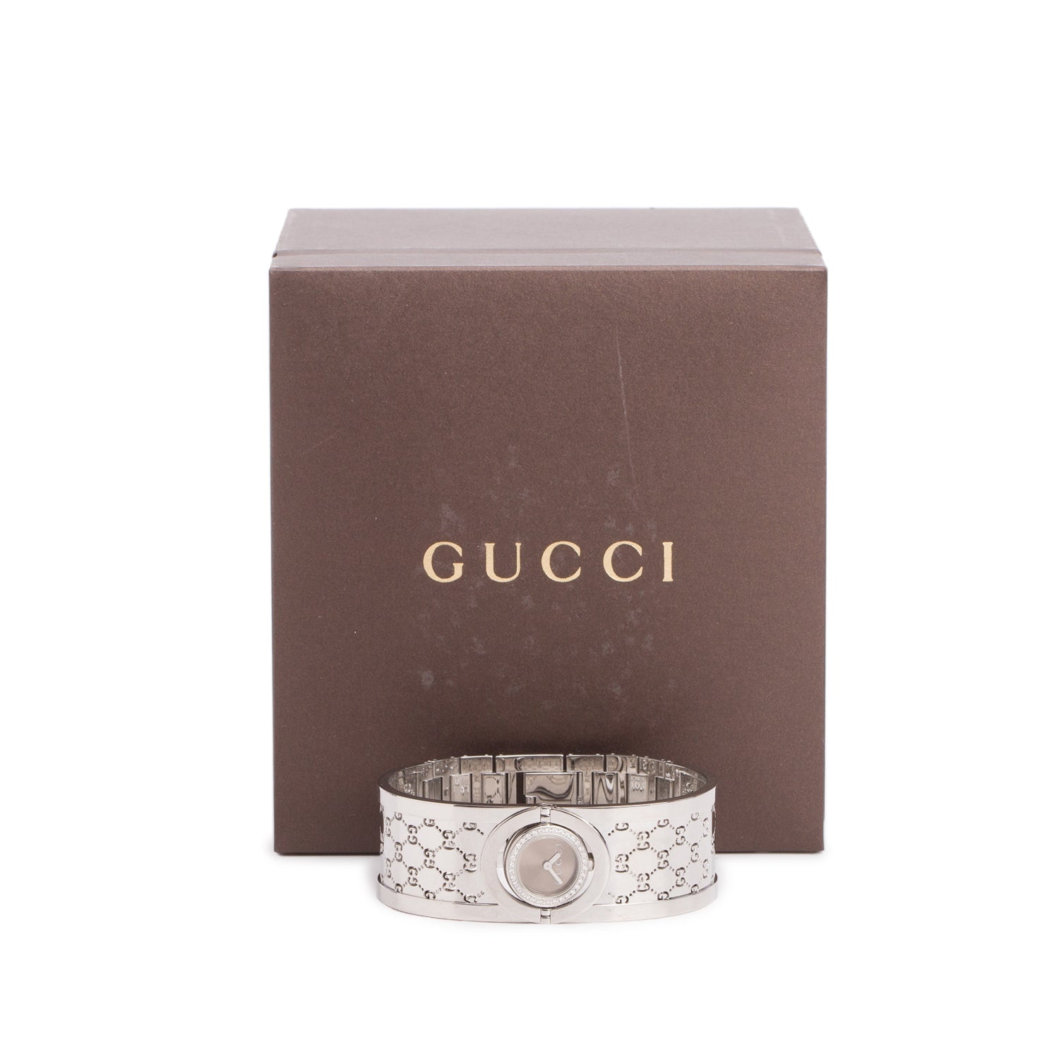Gucci Stainless Steel Diamond Bezel Twirl Quartz Watch w/ Box