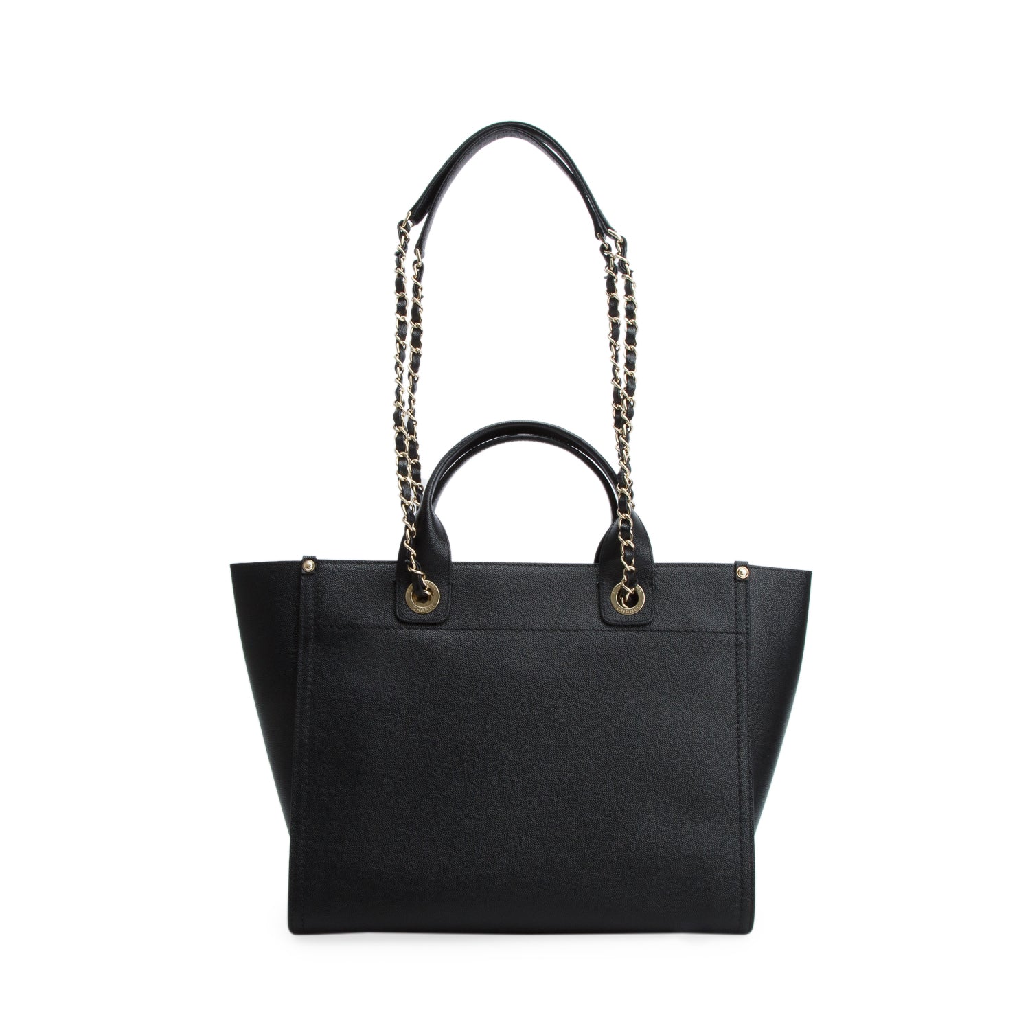 Chanel Black Caviar Small Studded Deauville Tote w/ Box & Authenticity Card