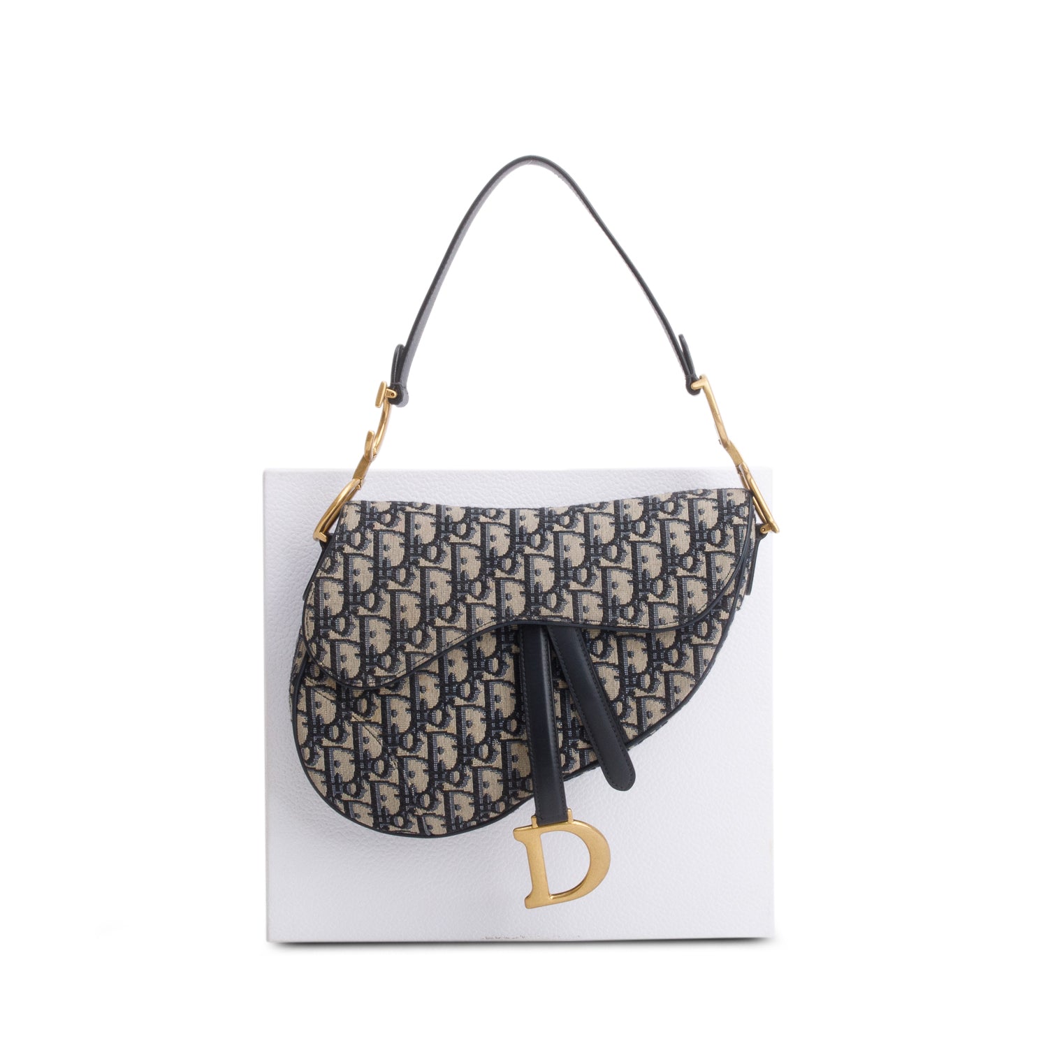 Christian Dior 2021 Oblique Medium Saddle Bag w/ Box & Authenticity Card