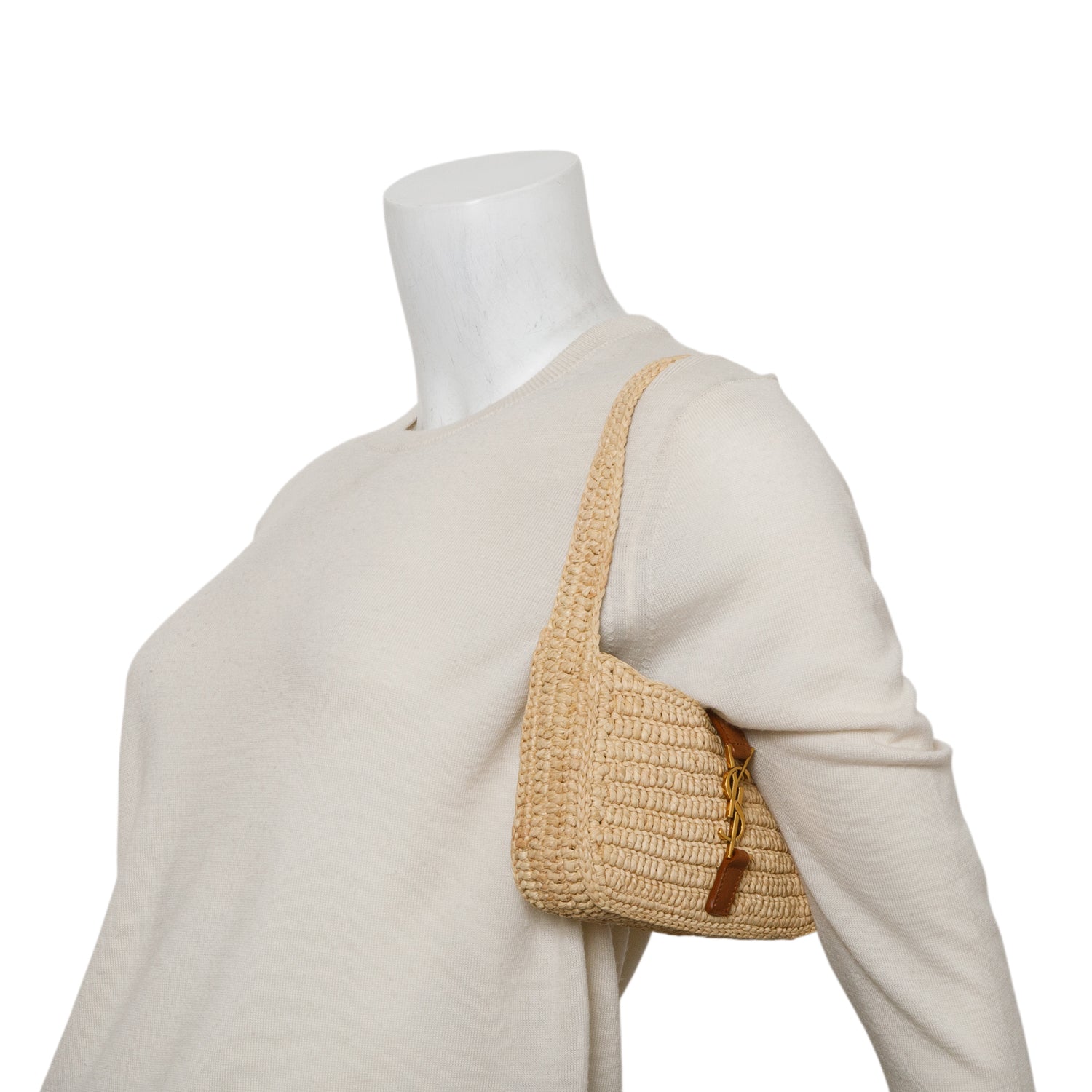 Saint Laurent 2024 Raffia Le 5 a 7 Mini Hobo w/ Box