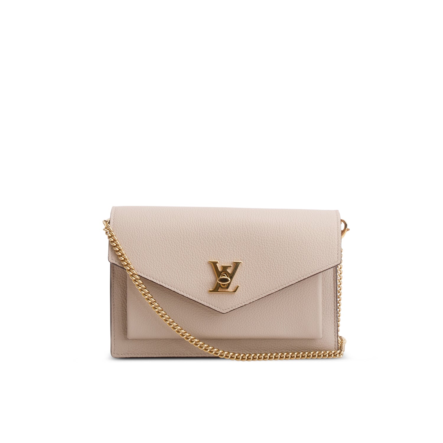 Louis Vuitton Beige Calfskin My Lockme Chain Pochette w/ Box