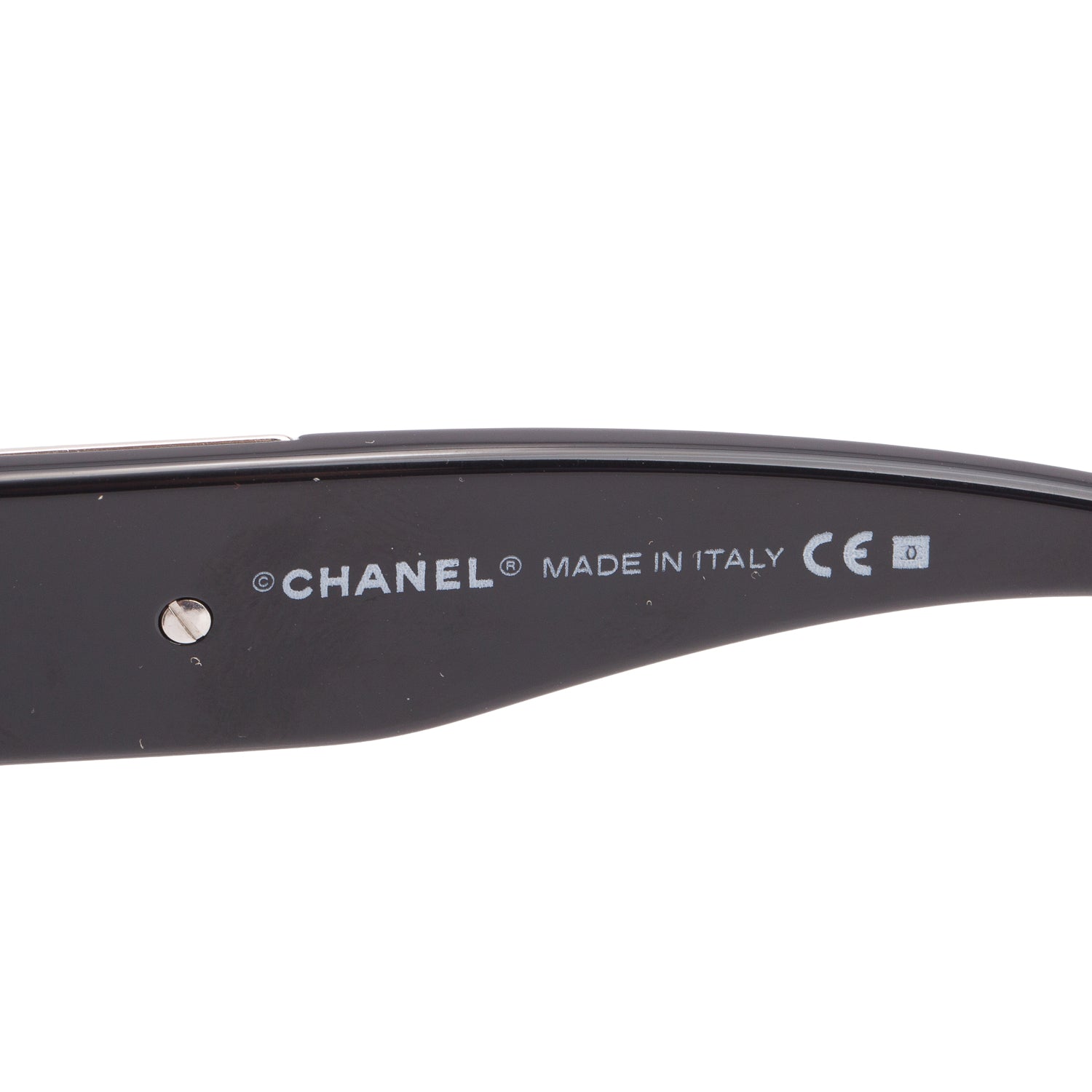 Chanel 4128 Silver Black Plastic Frame Aviator Sunglasses w/ Box & Case