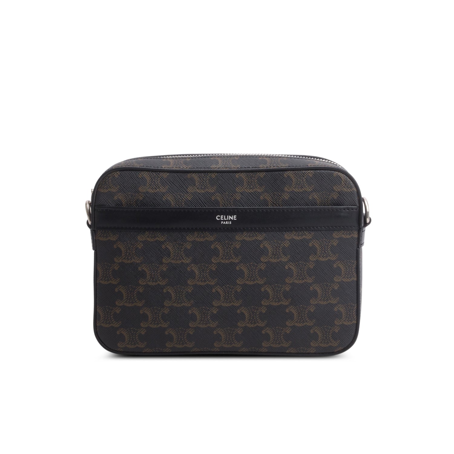Celine 2023 Black Triomphe Canvas Small Messenger Bag