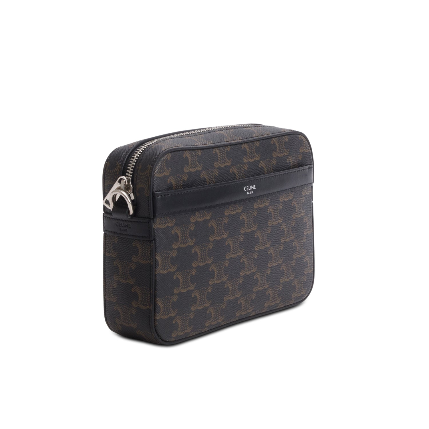 Celine 2023 Black Triomphe Canvas Small Messenger Bag