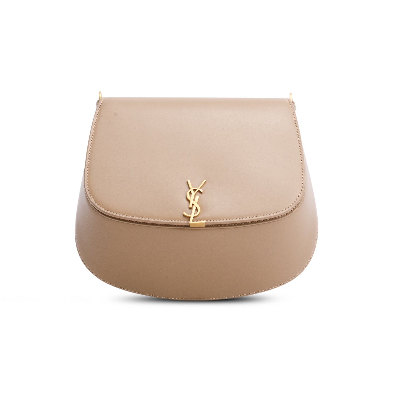 Saint Laurent 2025 Beige Box Calfskin Mini Voltaire Top Handle Bag w/ Box